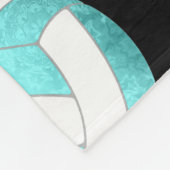 blauwgroen turkooise girly Ik hou van volleybal Fleece Deken (Hoek)