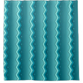 Blauwgroen Turquoise Abstract Chevron Shower Curta Douchegordijn (Voorkant)