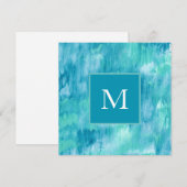 Blauwgroen Turquoise Abstract Notitiekaartje (Voorkant / Achterkant)