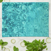 Blauwgroen Turquoise Abstract Theedoek (Gevouwen)