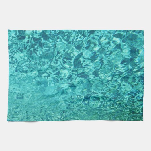 Blauwgroen Turquoise Abstract Theedoek (Horizontaal)