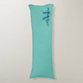 Blauwgroen turquoise Aqua Blue effen kleurenkussen Lichaamskussen (Voorkant Verticaal)