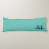 Blauwgroen turquoise Aqua Blue effen kleurenkussen Lichaamskussen (Voorkant)