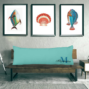 Blauwgroen turquoise Aqua Blue effen kleurenkussen Lichaamskussen