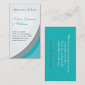 Blauwgroen Turquoise Aqua Blue Law Firma Visitekaa Visitekaartje (Voorkant / Achterkant)