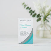 Blauwgroen Turquoise Aqua Blue Law Firma Visitekaa Visitekaartje (Staand voorkant)