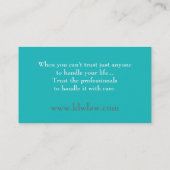 Blauwgroen Turquoise Aqua Blue Law Firma Visitekaa Visitekaartje (Achterkant)