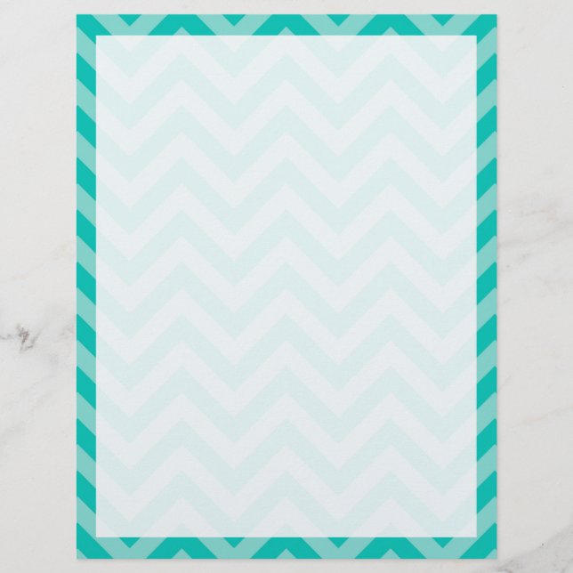Blauwgroen Turquoise Aqua Large Chevron ZigZag Pat (Voorkant)