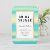 Blauwgroen Turquoise Beach Gold Vrijgezellenfeest  Kaart (Staand voorkant)