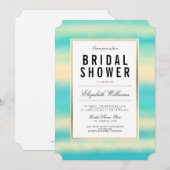 Blauwgroen Turquoise Beach Gold Vrijgezellenfeest  Kaart (Voorkant / Achterkant)