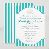 Blauwgroen Turquoise Beach Sand Dollar Evenement I Kaart (Voorkant / Achterkant)