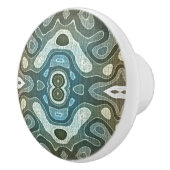 Blauwgroen Turquoise Blauw Grijs Bruin Etnische St Keramische Knop (Rechts)