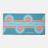 Blauwgroen Turquoise Blauw Sinaasappel Paarse Retr Bureaumat (Voorkant)