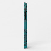 BLAUWGROEN TURQUOISE BLAUWE DAMASK rood zwart Case-Mate iPhone Case (Achterkant/links)