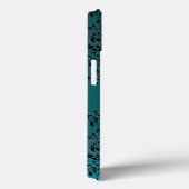 BLAUWGROEN TURQUOISE BLAUWE DAMASK rood zwart Case-Mate iPhone Case (Achterkant / Rechts)