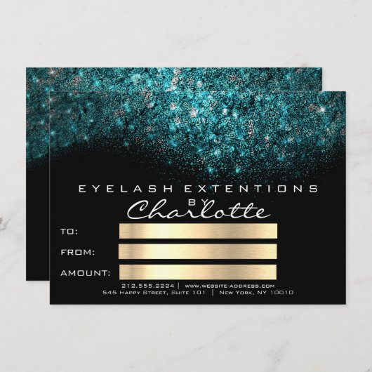 Blauwgroen Turquoise Blue Black White Certificate (Voorkant / Achterkant)