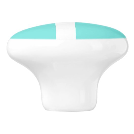 Blauwgroen Turquoise Blue & Bow Chic Keramische Knop (Zijkant)