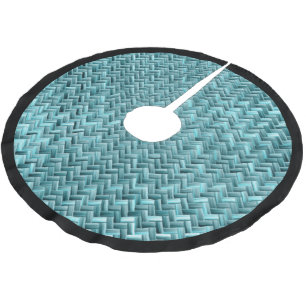 Blauwgroen Turquoise Blue Faux Rattan Weave Patter Kerstboom Rok