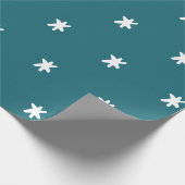 Blauwgroen Turquoise Blue Green Modern en White Pa Cadeaupapier (Hoek)