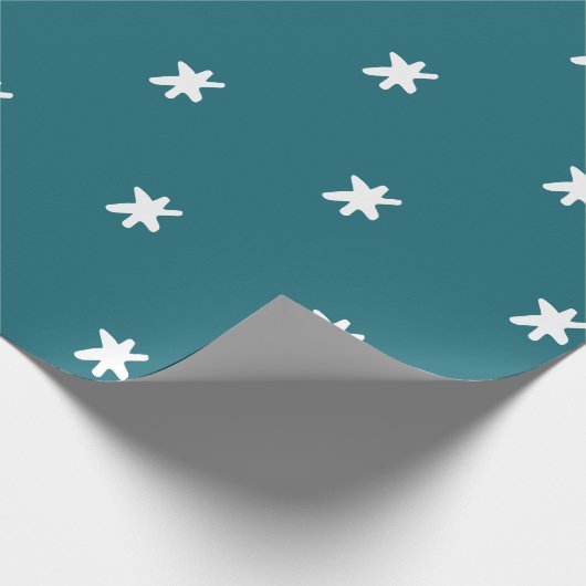 Blauwgroen Turquoise Blue Green Modern en White Pa Cadeaupapier (Hoek)