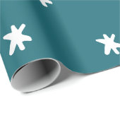 Blauwgroen Turquoise Blue Green Modern en White Pa Cadeaupapier (Rol Hoek)