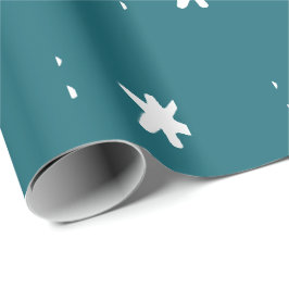 Blauwgroen Turquoise Blue Green Modern en White Pa Cadeaupapier