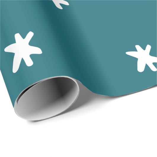 Blauwgroen Turquoise Blue Green Modern en White Pa Cadeaupapier (Rol Hoek)