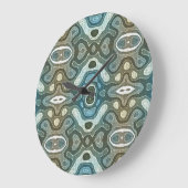 Blauwgroen Turquoise Blue Grey Brown Hip Bohemian  Grote Klok (Hoek)