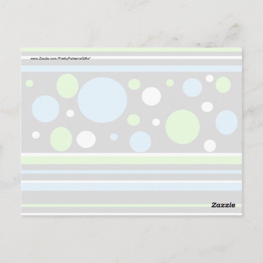 Blauwgroen Turquoise Blue Lime Green Stripes Polka Briefkaart (Achterkant)