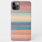 Blauwgroen Turquoise Blue Oranje Waterverf Stripes iPhone Hoesje (Achterkant)