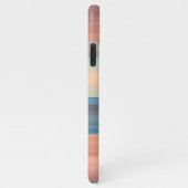 Blauwgroen Turquoise Blue Oranje Waterverf Stripes iPhone Hoesje (Rechterkant)