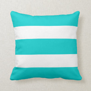 Blauwgroen Turquoise Blue Striped Beach Summer Out Kussen