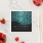 Blauwgroen Turquoise Blue White Confetti Sequin1 Servetten (Insitu)