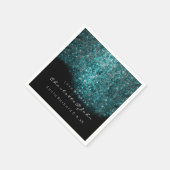 Blauwgroen Turquoise Blue White Confetti Sequin1 Servetten (Hoek)