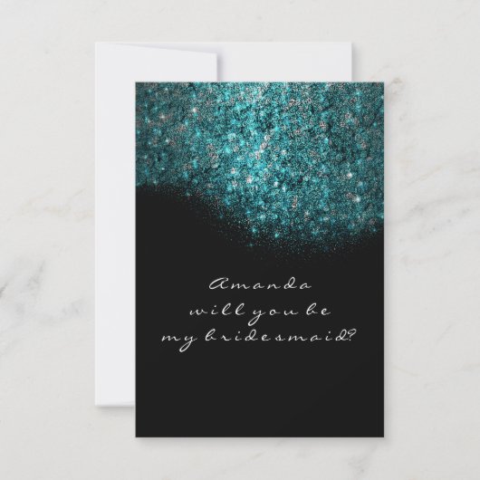 Blauwgroen Turquoise Blue White Confetti Sequin Kaart (Voorkant)