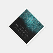 Blauwgroen Turquoise Blue White Confetti Sequin Servet (Hoek)