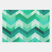 Blauwgroen turquoise chevron inpakpapier vel (Voorkant 2)