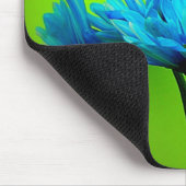 Blauwgroen Turquoise Daisies op Lime Green Flowers Muismat (Hoek)
