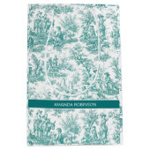 blauwgroen turquoise de jouy medium cadeauzakje (Voorkant)