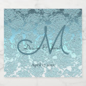 Blauwgroen Turquoise Elegant Wedding Reception Mon Sparkling Wijnetiket (Enkel label)