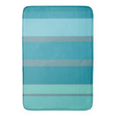 Blauwgroen turquoise en Aqua Stripes Badmat (Voorkant Verticaal)
