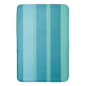 Blauwgroen turquoise en Aqua Stripes Badmat (Voorkant Verticaal)