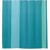 Blauwgroen turquoise en Aqua Stripes Douchegordijn (Voorkant)