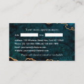 Blauwgroen - Turquoise en Gold Agate Business Afsprakenkaartje (Achterkant)