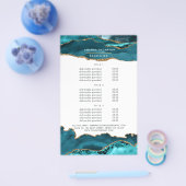 Blauwgroen - Turquoise en Gold Agate Stone Service Flyer (Enkel)