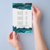 Blauwgroen - Turquoise en Gold Agate Stone Service Flyer (Hand)