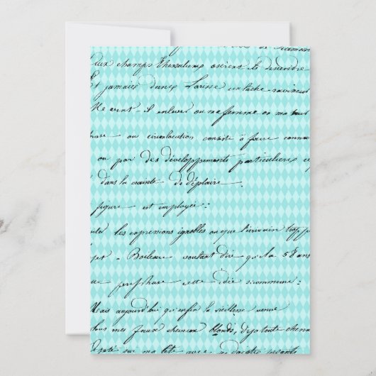 Blauwgroen - Turquoise en Gold Chic Paris bruiloft Kaart (Achterkant)