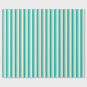 Blauwgroen Turquoise en Tan Striped Gift Wrap Cadeaupapier (Vlak)