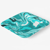Blauwgroen, Turquoise en White Marble Papieren Bordje (Gebogen)