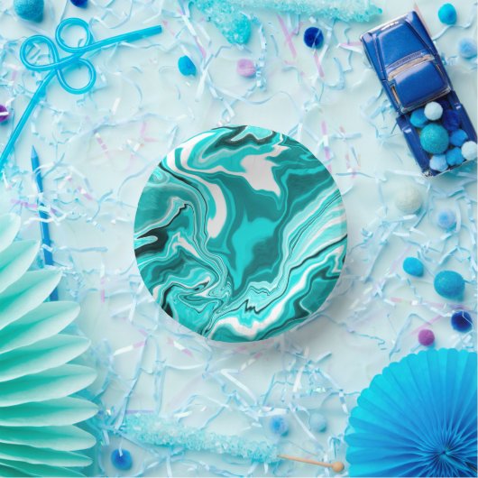 Blauwgroen, Turquoise en White Marble Papieren Kommen (Feest)